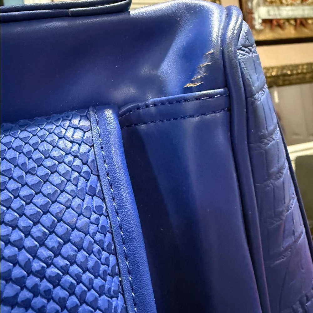 Embossed Blue Backpack by - Picture 2 of 12